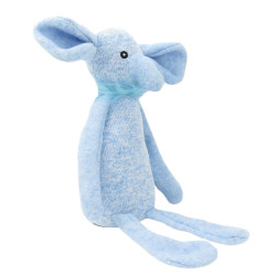 animallparadise Peluche elefante azul Oby 37 cm, juguete para perro Peluche para perros