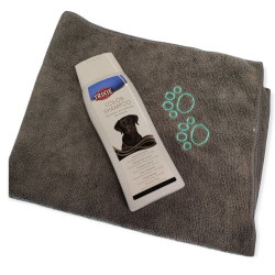 animallparadise Speciale shampoo voor donker haar en microvezel handdoek, 250 ML voor honden Shampoo