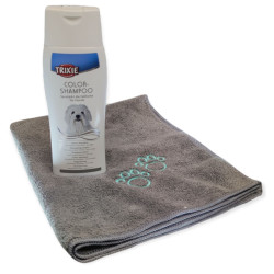animallparadise Szampon 250ml, specjalny do białej sierści oraz ręcznik z mikrofibry dla psów. Shampoing