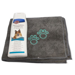animallparadise Champô Detangling, para cães de pêlo longo, 250 ML com toalha em microfibra Champô