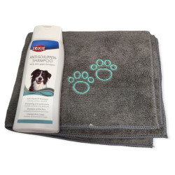 animallparadise Szampon przeciwłupieżowy, 250 ml i ręcznik z mikrofibry, dla psów. Shampoing