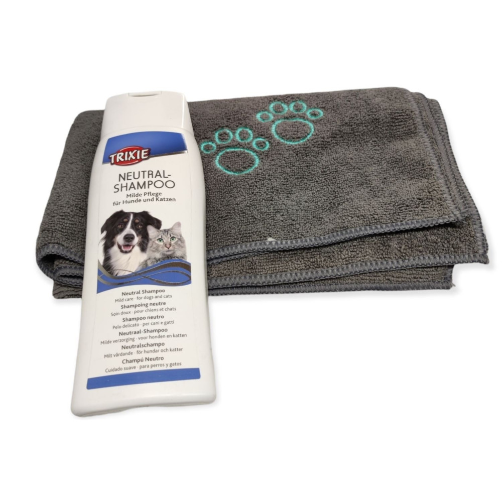 animallparadise Champô neutro para cães e gatos. 250 ml mais a toalha em microfibra. Champô