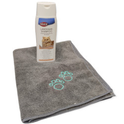 animallparadise Shampoo per gatti a pelo lungo 250 ML e asciugamano in microfibra. Shampoo per gatti