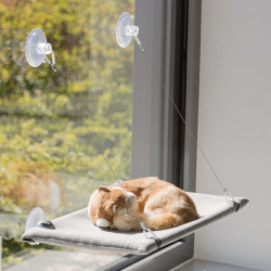 animallparadise Cama con ventana para gatos. Tamaño 50x 30 cm. Ropa de cama