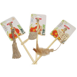 animallparadise 3 bamboe vishengels, Matatabi speelgoed, karton en rotan, voor katten Vishengels en veren