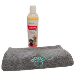 animallparadise Balsamo Macadamia 300ML per cani e asciugamano in microfibra. Shampoo
