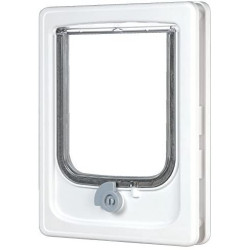 animallparadise 4 position cat flap white for small dog or cat, door size 18 x 24.5 cm Cat flap