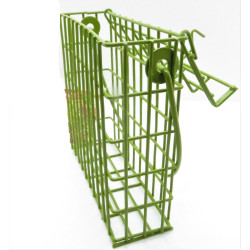 animallparadise Soporte metálico verde para almohadillas de grasa para pájaros soporte de la bola o de la almohadilla de grasa