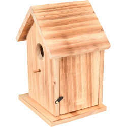 animallparadise Casa de pássaros 15 x 12,5 x 20 cm de madeira natural flamejada Birdhouse