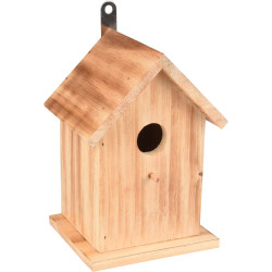 animallparadise Casa de pássaros 15 x 12,5 x 20 cm de madeira natural flamejada Birdhouse
