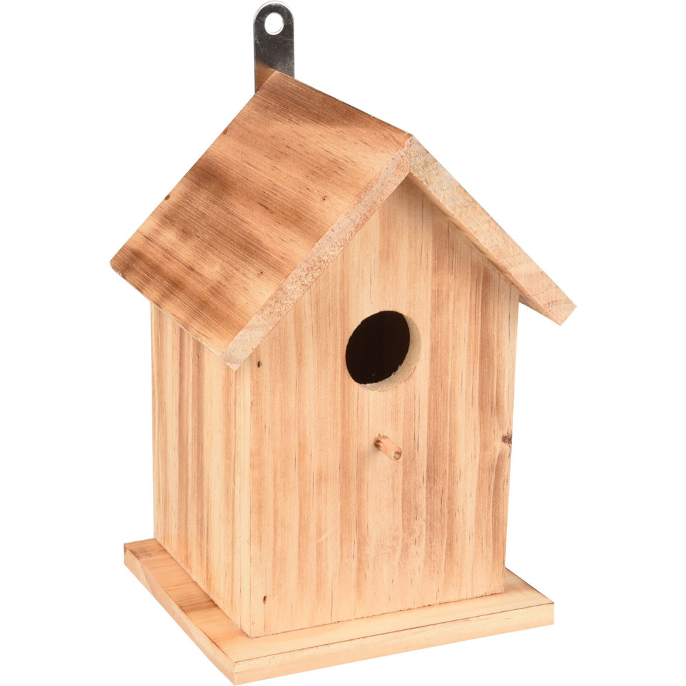 animallparadise Casita de pájaros de 15 x 12,5 x 20 cm de madera de llama natural Casa de pájaros