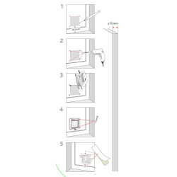 animallparadise 2-Wege Freilauftür für Katzen, weiß, 20 × 22 cm außen Katzenklappe