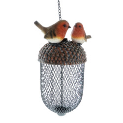 animallparadise Vogelfutterhaus mit Eichel und Vogeldekoration zum Aufhängen, zufällige Farbe, für Vögel Futterstelle Erdnüss...