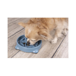 animallparadise Anti-gobbling bowl, Beno blue, with suction cup, 800 ML, ø 21.5 CM, dog Food bowl and anti-gobbling mat