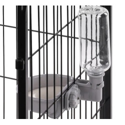 Gamelle, écuelle de voyage Gamelle d'eau a fixer sur cage métal, anti débordement, 480 ml, pour chien