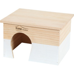 animallparadise Casa de madeira rectangular, branca, 28 x 23 x 17 cm para roedores Camas, redes de dormir, ninhos