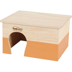 animallparadise Casa de madeira rectangular, caramelo, 35 x 27,5 x 20 cm para roedores Camas, redes de dormir, ninhos