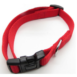 animallparadise Nylonhalsband Größe 30-40 cm 15 mm Farbe Rot für Hunde Nylon-Halsband