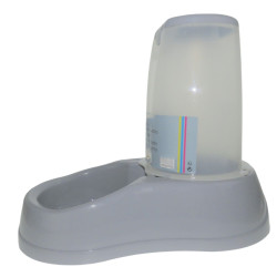 animallparadise Dispensador de croquetas de plástico de 3,5 kg, gris, para perros y gatos Dispensador de agua, alimentos