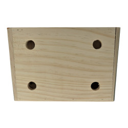 animallparadise Mezza casetta rotonda in legno, caramello, 21 x 14,5 x 15 cm per roditori Letti, amache, nanne