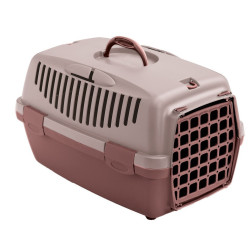 animallparadise Caixa de transporte 1, castanha rosa, tamanho: 48 x 32 x 31 cm, peso máximo do cão 6 kg Gaiola de transporte