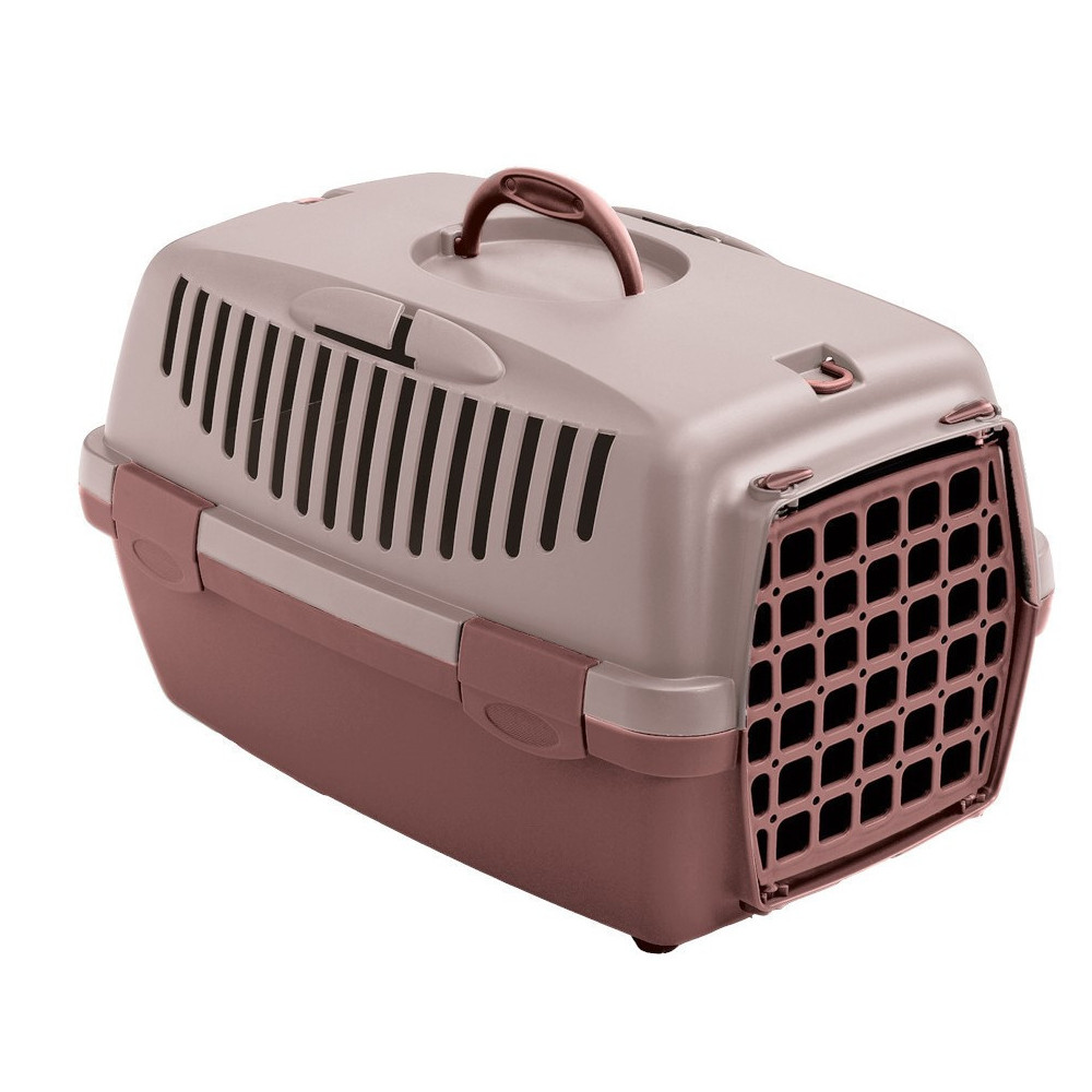 animallparadise Caja Gulliver 1, marrón rosado, tamaño: 48 x 32 x 31 cm, peso máximo del perro 6 kg Jaula de transporte