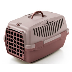 animallparadise Caixa de transporte 1, castanha rosa, tamanho: 48 x 32 x 31 cm, peso máximo do cão 6 kg Gaiola de transporte