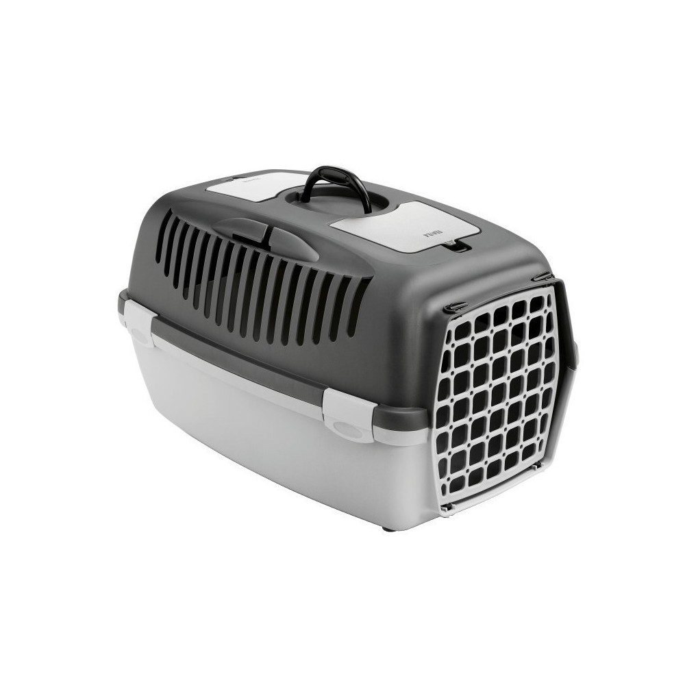 animallparadise Gulliver 2 crate, grey, size 36 x 55 x 35 cm, transport for dog max 8 kg. Transport cage