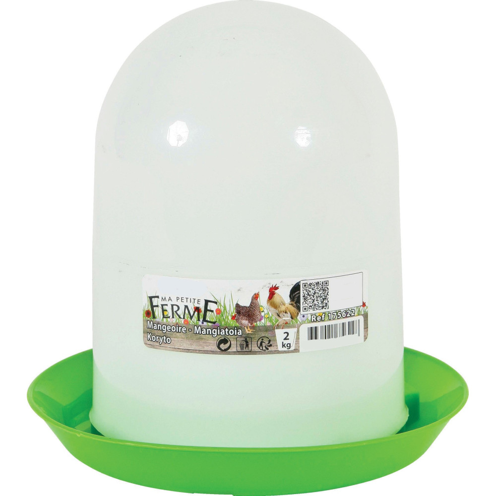 animallparadise Plastic silo feeder, capacity 2 kg, low yard Feeder