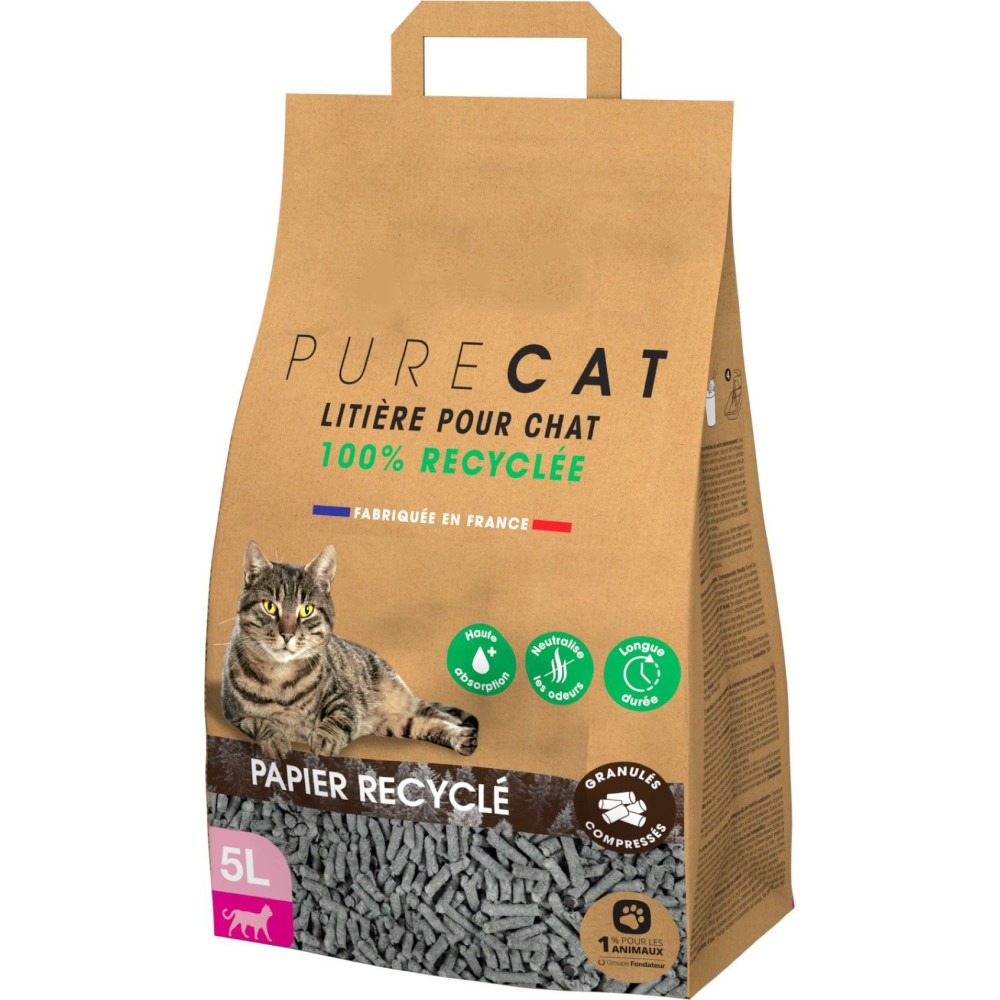 animallparadise Arena comprimida para gatos hecha de papel 100% reciclado, 5 litros Camada