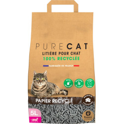 Litiere Litière granulés compressés en papier 100 % recyclé, 5 litres, pour chat