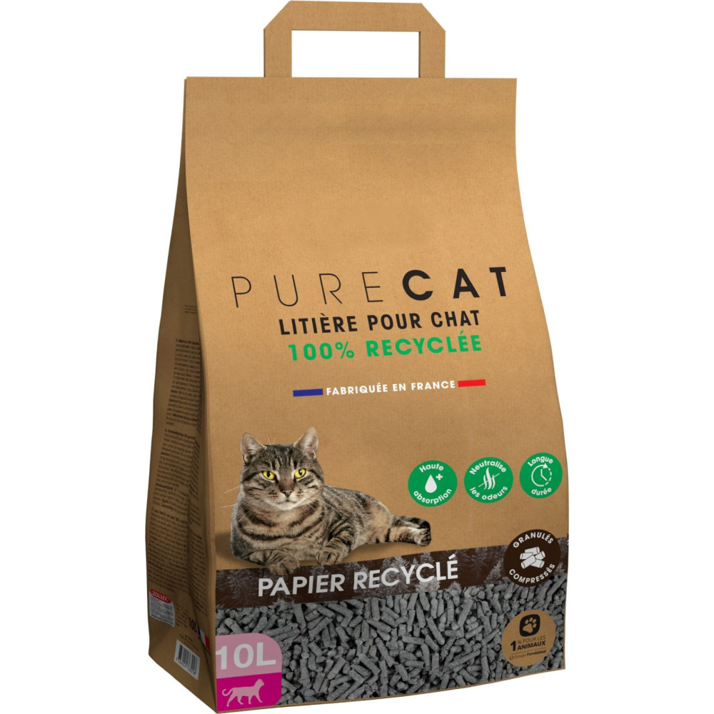 animallparadise Sprasowany żwirek dla kota w granulkach wykonany w 100% z papieru z recyklingu, 10 litrów Litiere