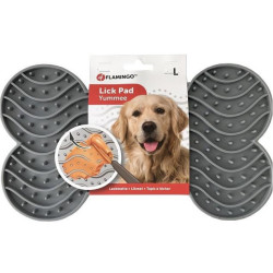Gamelle et tapis anti glouton Tapis à lécher YUMMEE couleur gris taille L 29.8 cm pour chien.