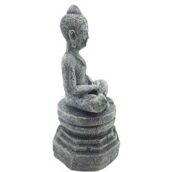 animallparadise Statue Buddha sitzend Sockel ø 7.5 cm, Höhe 16.5 cm, Aquarium Dekoration Dekoration und anderes