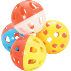 Jeux 4 sphères grelot ø 3 cm jouet pour chat couleur multi couleur