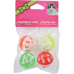 animallparadise 4 piłeczki dzwonki ø 3 cm zabawka dla kota, różnokolorowa Jeux