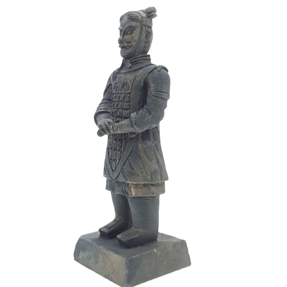 animallparadise Estatueta guerreiro chinês Qin 5 L, altura 14 cm, decoração de aquário Decoração e outros