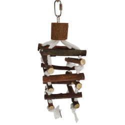 animallparadise Touwladder toren, schors hout, 32cm, voor vogels. Speelgoed