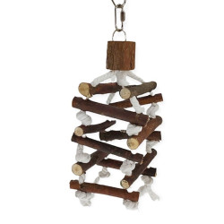 animallparadise Strickleiterturm, aus Rindenholz, 32 cm, für Vögel. Spielzeug