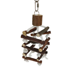 animallparadise Strickleiterturm, aus Rindenholz, 32 cm, für Vögel. Spielzeug