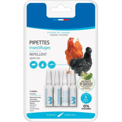 Traitement Pipettes insectifuges Pour poules, oies et canards 4 pipettes