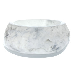 animallparadise Weißer marmorierter Futternapf 0.6 Liter für Katzen und Hunde Gamelle, Napf