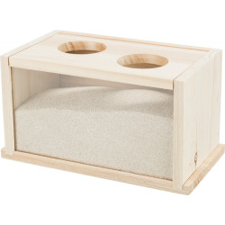 animallparadise Baño de arena de madera para roedores, 22 x 12 x 12 cm. Cajas de basura