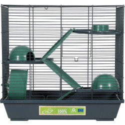 animallparadise Cage 50 triplex Hamster, 51 x 27 x height 48 cm, green for Hamster Cage