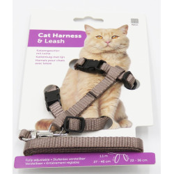 animallparadise Harness and leash of 1.10 meter for cat taupe color. Harness