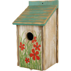 animallparadise Caixa de nidificação de madeira 15 x 28 cm, grandes titmices Birdhouse