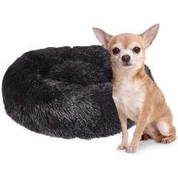animallparadise KREMS okrągła poduszka antystresowa, czarna ø 50 cm. dla psów Coussin chien