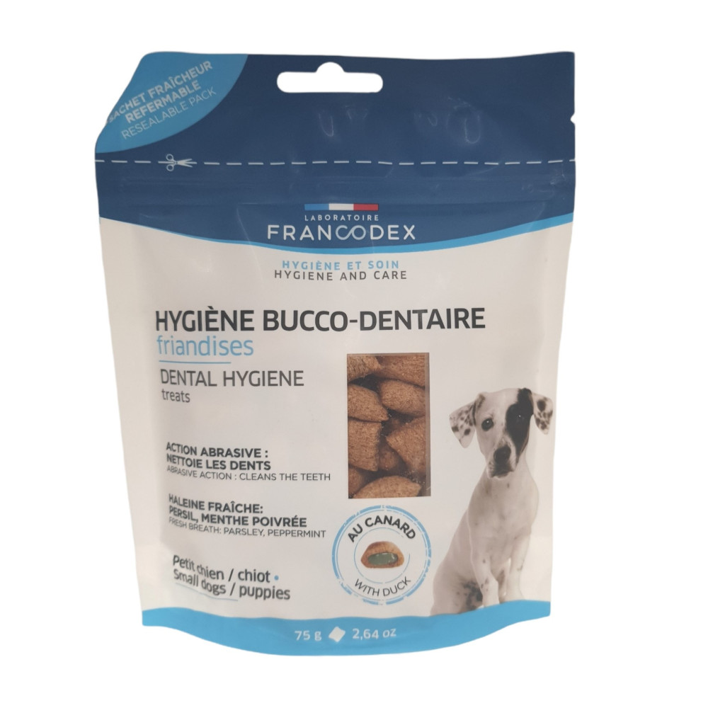 Francodex Przysmaki do higieny jamy ustnej 75 g dla szczeniąt i małych psów Friandise chien