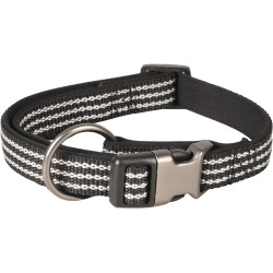 Flamingo Jannu halsband zwart verstelbaar van 45 tot 65 cm 25 mm maat XL voor honden Nylon kraag