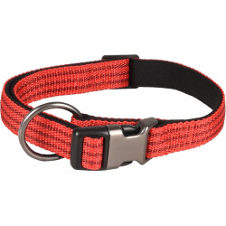 Collier nylon Collier Jannu rouge réglable de 45 à 65 cm 25 mm taille XL pour chien